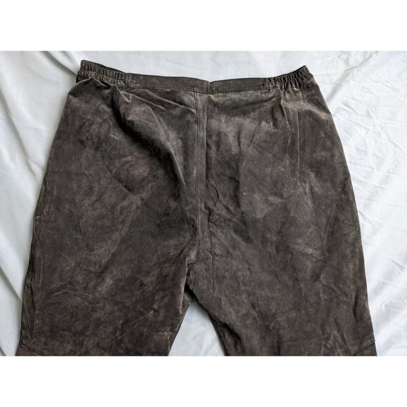 Bagatelle Pants Brown Suede 100% Leather Straight Leg Lined Womens Size 26W - Picture 7 of 12